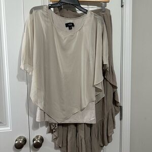 AGB Beige and Taupe Wide Leg Elegant Outfit